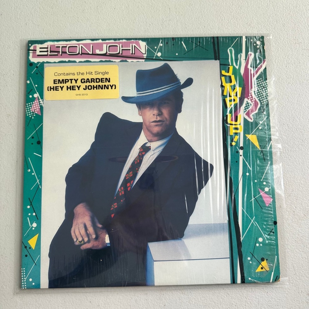 ELTON JOHN JUMP UP! OG shrink wrap hype sticker VG++